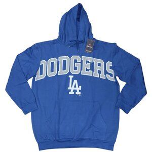 Los Angeles Dodgers Kangaroo Pocket Fleece Drawstring Hoodie Mens Sweatshirt NWT